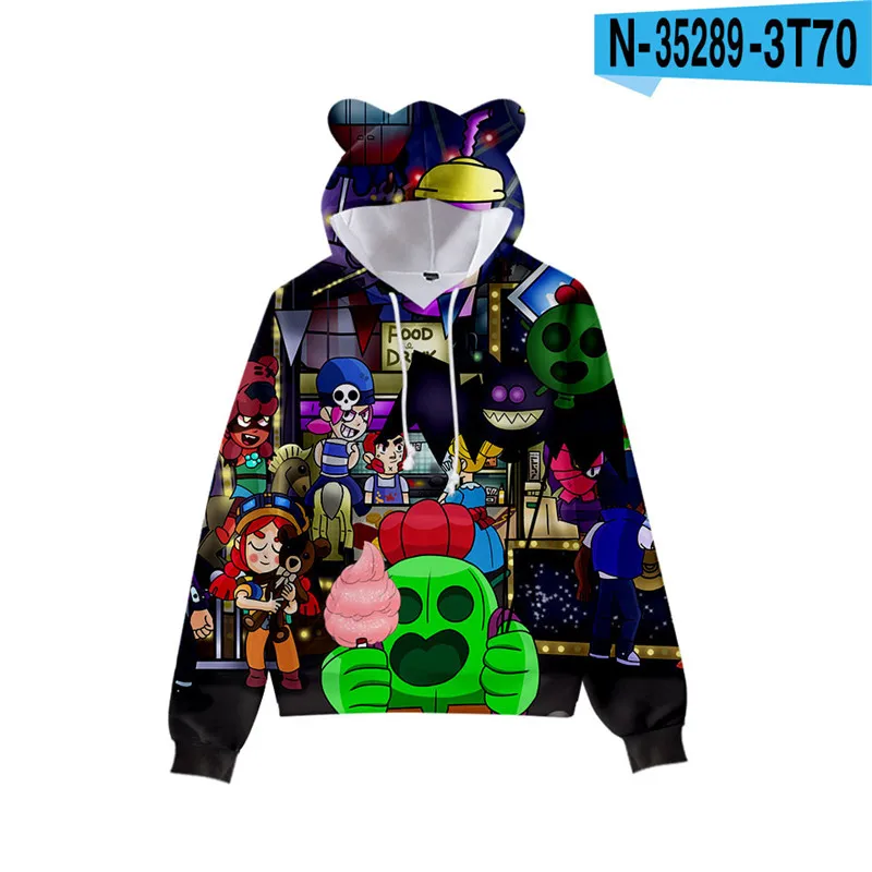 

2020 New Style Cat Ear Hooded Hoodie Cosplay Hoodie Cat Ear Spring Autumn Pullover Women Boys Girls Hoody Tops