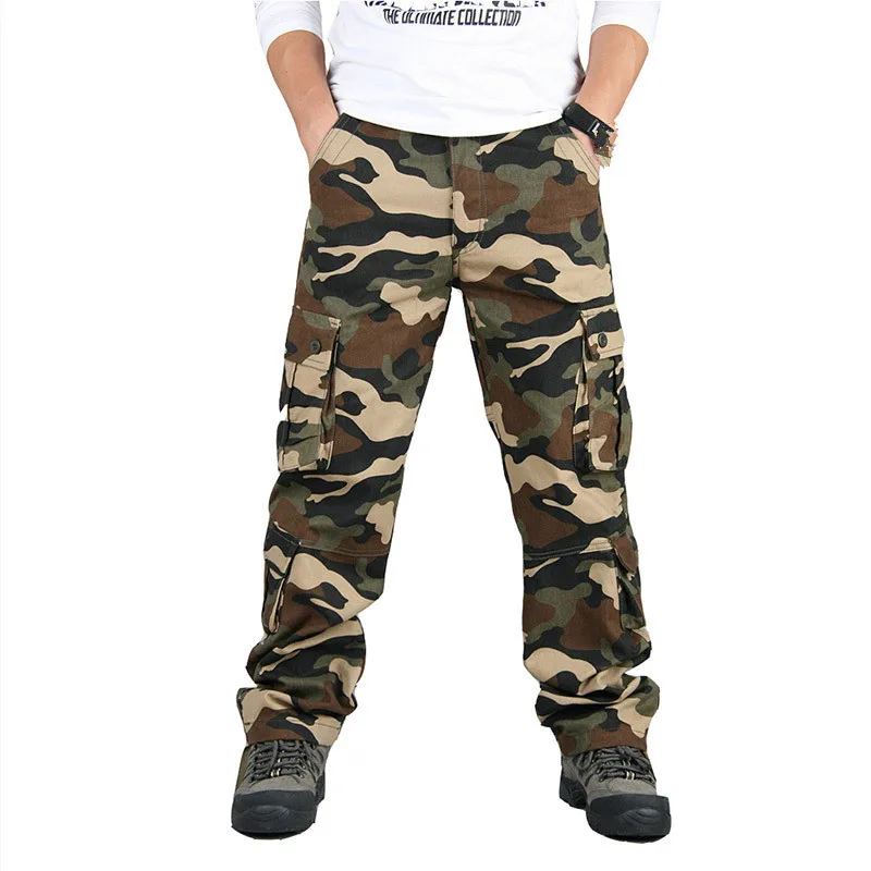 Camouflage Camo Cargo Pants Men Casual Multi-pockets Baggy Combat Loose Trousers Overall Army Military Tactical Pants Hombre 44 cargo pants,military cargo pants,men casual pants