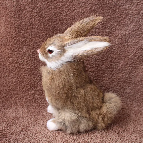Пасхальный кролик, настоящий мех, имитация кролика, животное, украшение дома, плюшевые игрушки, имитация кроликов, детская игрушка, обучающий реквизит - Цвет: NO 3