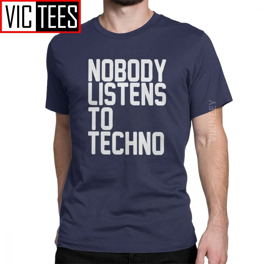 Мужская хлопковая футболка Nobody Listens To Techno Винтажная с рисунком для музыки диско |