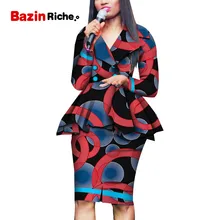 Африканская одежда для женщин в африканском стиле комплект из двух предметов платье костюм для женщин топы куртка и юбка с принтом Базен Riche одежда WY5106