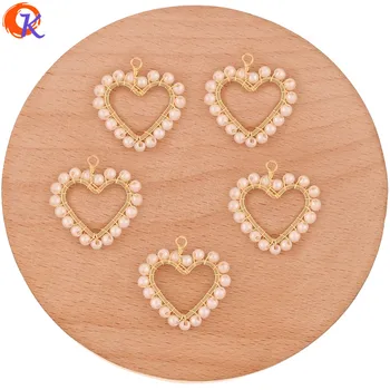 

Cordial Design 30Pcs 24*24MM Jewelry Accessories/Imitation Pearl/Heart Shape/Genuine Gold Plating/Hand Made/Charms/DIY Making