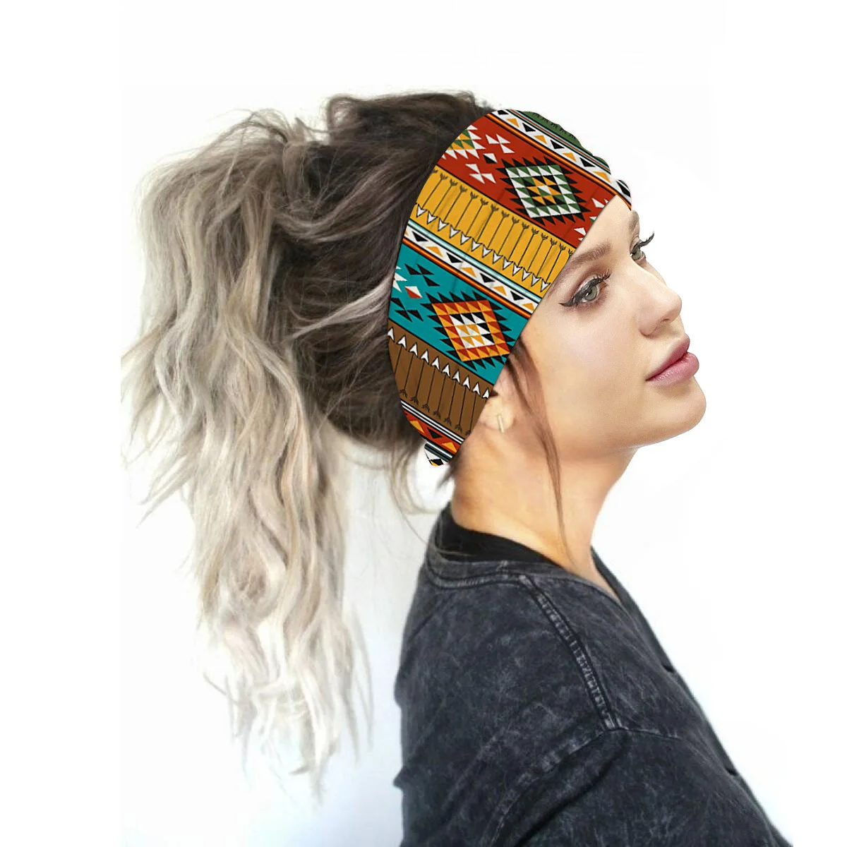 Women Headpiece Stretch 2021 Turban Hair Accessories Headwear Run Bandage Print Bands Gym Headbands Running Wide Headwrap Jogger