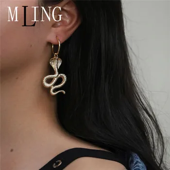 

MLING Vintage Gold Alloy Animal Dangle Earrings Fashion Snake Earrings for Women