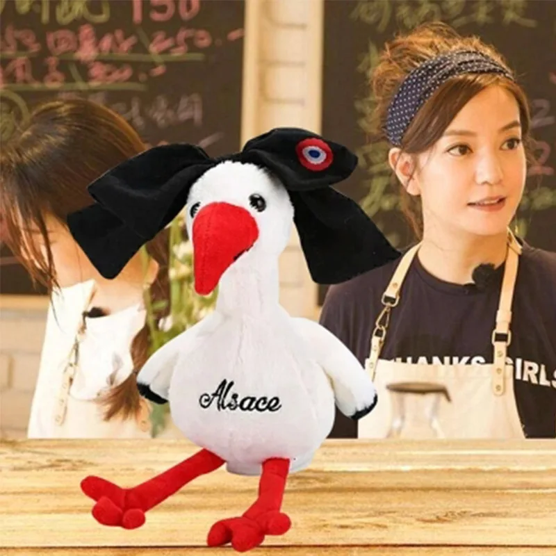 

Douyin Hot Selling Zhao Wei Celebrity Style Chinese Restaurant Repetition Chicken Talking Recording Electric Toys Flamingo Plush