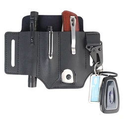 Kessweco organizador de bolsillo EDC de cuero PU, funda táctica EDC del ejército, multiherramienta, funda para cinturón