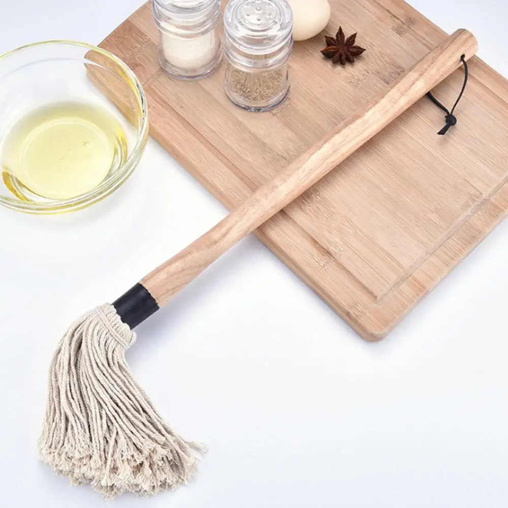 

Grill Basting Brush BBQ Mop Professional BBQ Basting Mops For Roasting Grilling Cotton Fiber Head Barbecue Brush
