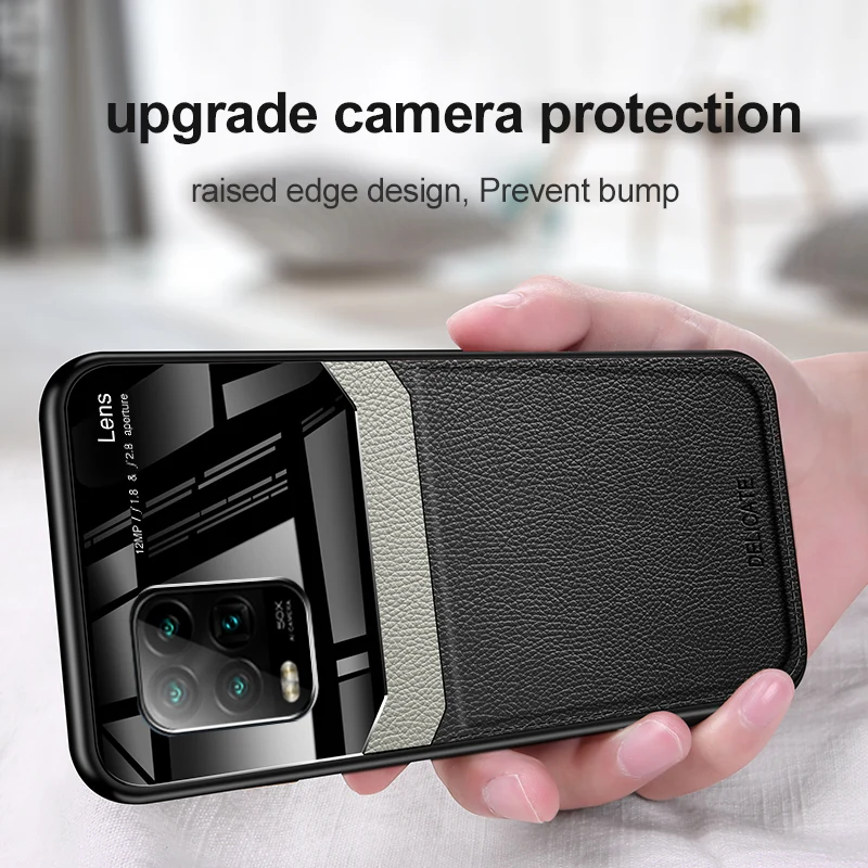 Ударопрочный чехол KEYSION для Xiaomi Mi 10 Lite Youth Pro задняя крышка из кожи и стекла
