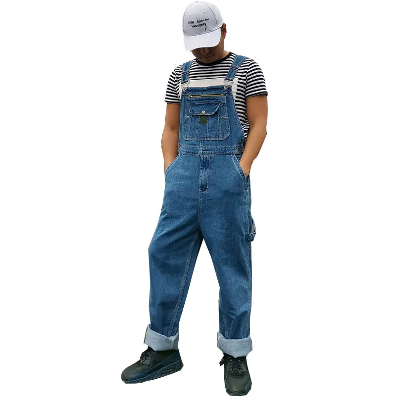 Men's Denim Overalls Men's Overalls Jumpsuit Large size Strap Straight