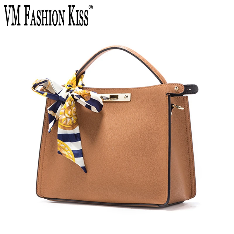 

VM FASHIONB KISS 2019 Autumn And Winter New Cowhide Fashion Quality Tote Women Shoulder Bag Handbags And Purse Crossbody Bag