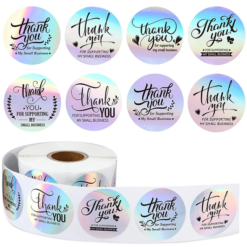 

1INCH Color Laser THAK YOU FOR SUPPORT MY SMALL BUSINESS GIFT label sticker 500PCS 1.5INCH
