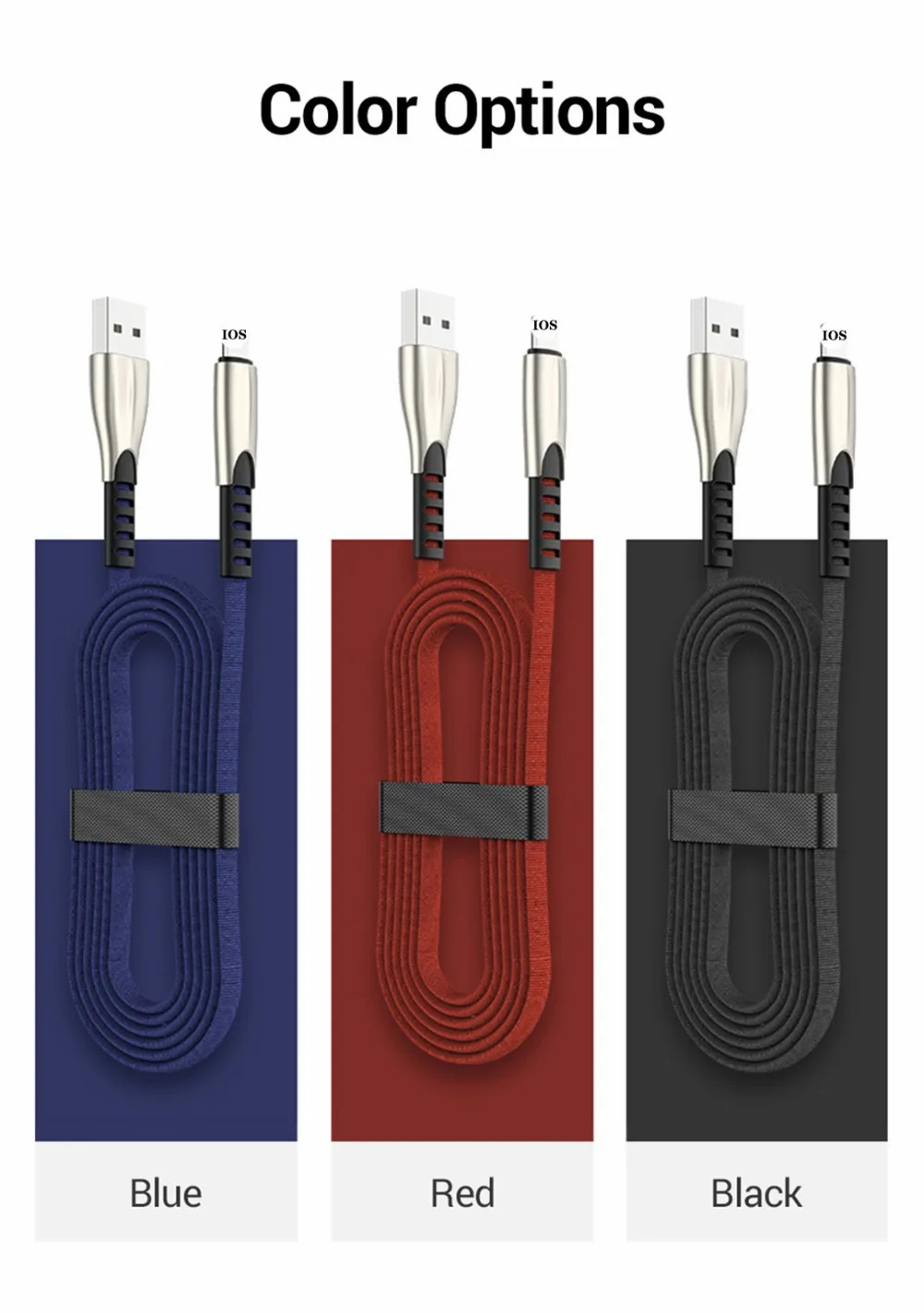 Metal Braided USB Charger Cable for IPhone X 7 6 5 IPhone 6 7 8 Plus Iphone Xr XS MAX 3A FAST CHARGING for All IOS 50CM 1M 2M 3M