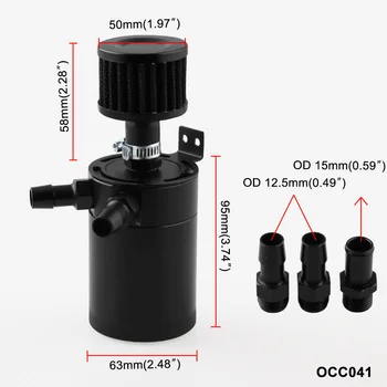 

Parts Oil Tank Set Replacement Accessories Universal Auto 2-port Aluminum Alloy