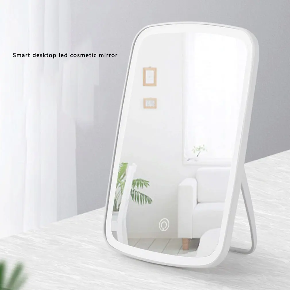 

Dormitory Desktop Makeup Mirror Female Desktop Led With Light Portable Folding Bracket Fill Light Mirror