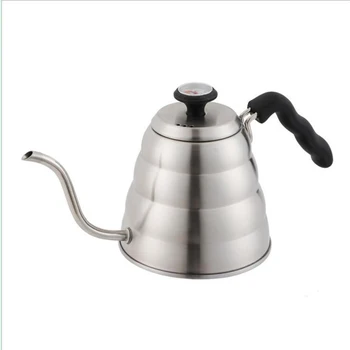 

Gooseneck Stainless Steel Coffee Kettle Tea Pot With Thermometer 145*280*140mm Cafe Restaurant For Gas Electric Induction Stove
