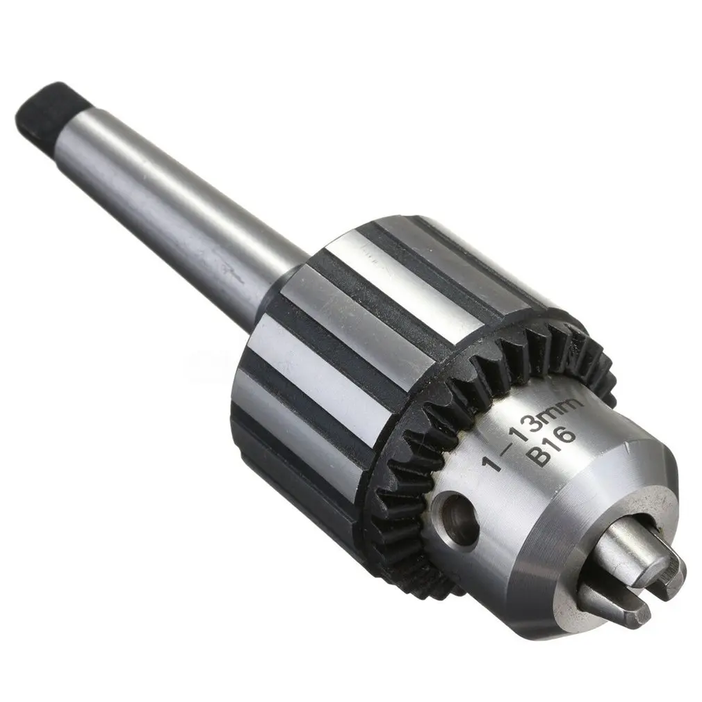 

1-13mm 1/2 Mini Lathe Bench Drill Chuck MT2 Morse Taper Shank Tool Self-tightening key-less Holder + Key