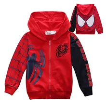 Детская хлопковая куртка «мстители» Одежда для маленьких мальчиков и девочек с изображением Человека-паука модная одежда для маленьких мальчиков и девочек верхняя одежда