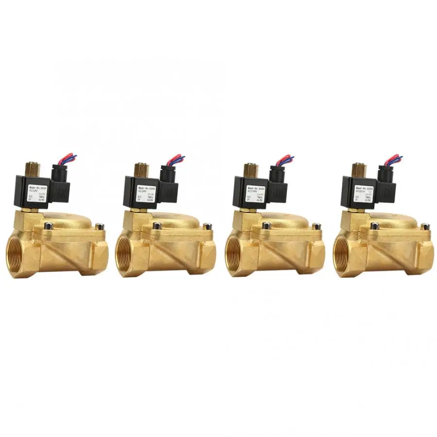 G1-1/" Нормально открытый латунный Электрический электромагнитный клапан для воды воздуха 232psi 0-1.6Mpa