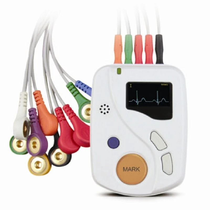 Portable 48 Hour Dynamic EKG Holter Handheld 12 Channel ECG Monitor Recorder Analyzer Software TLC6000 usb pc sw