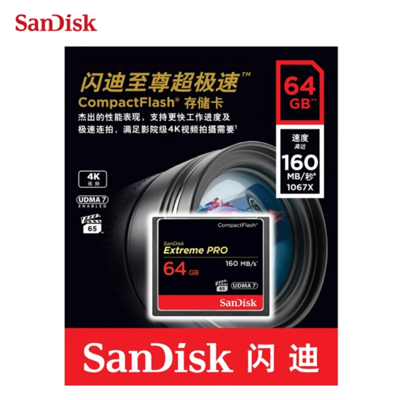 Sandisk CF карта 32 Гб 64 128 ГБ 256 памяти Extreme PRO UDMA7 160 МБ/с./с компактный флеш накопитель
