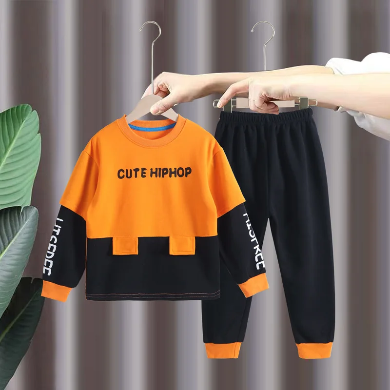 

1-8 Year Spring Autumn Boy Girl Clothing Set 2022 New Fashion Letter Top+Pant Kid Children Baby Toddler Boy Girl Clothing