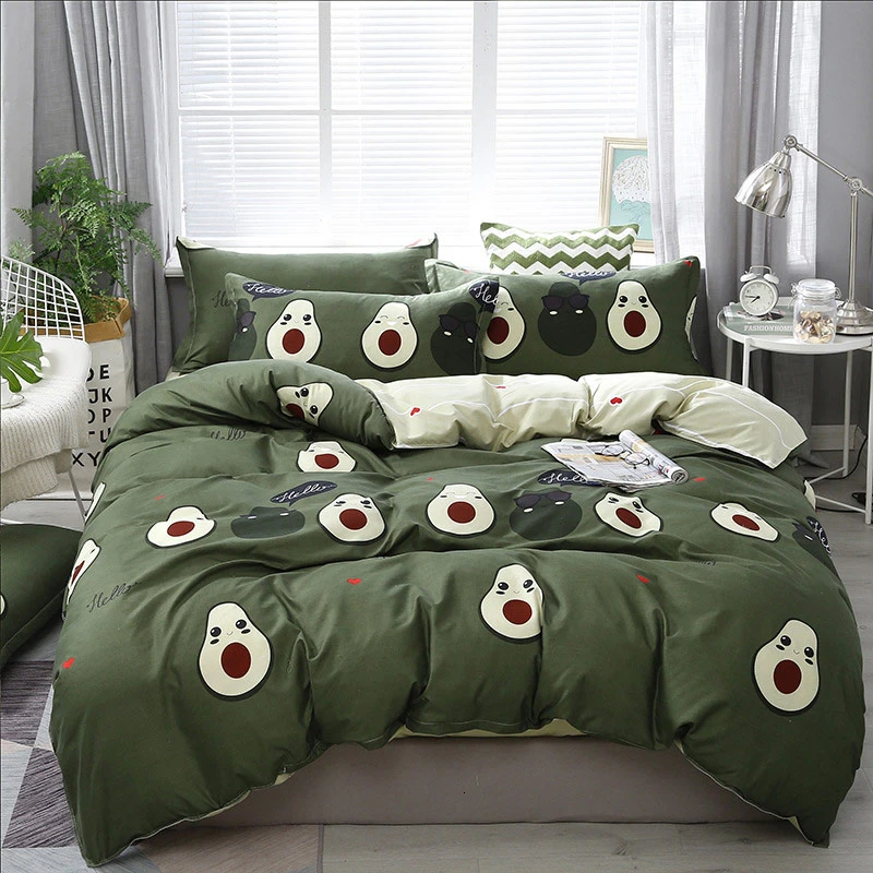 

Yimeis Child Bedding Avocado King Size Comforter Set Animal And Plant Bed Linen Cotton For Children