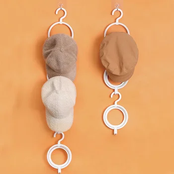 

6pcs White Hat Rack Wall Neck Ties Baseball Caps Holder Home Organizer For Door Portable Foldable Space Saving Bathroom Hanger