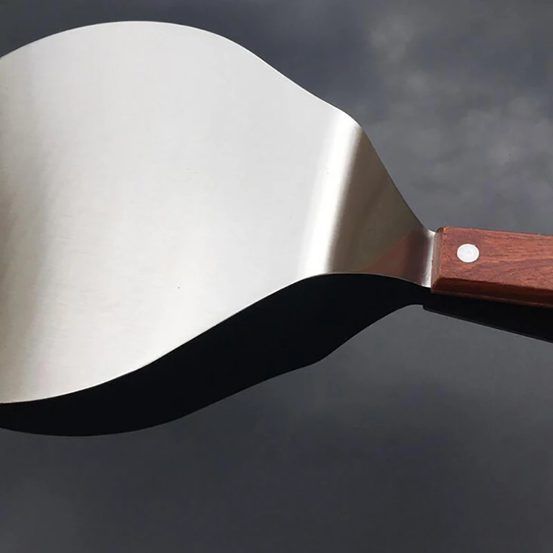 Stainless Steel Pizza Peel With Wood Handle Pizza Spatula 33.5cm x 16.4cm Large Paddle For Baking Bread