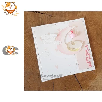 

Elephant Sleeping on the moon Metal Cutting Dies Scrapbooking Stencil DIY Embossing Craft Die Cuts Card Making New Dies For 2020