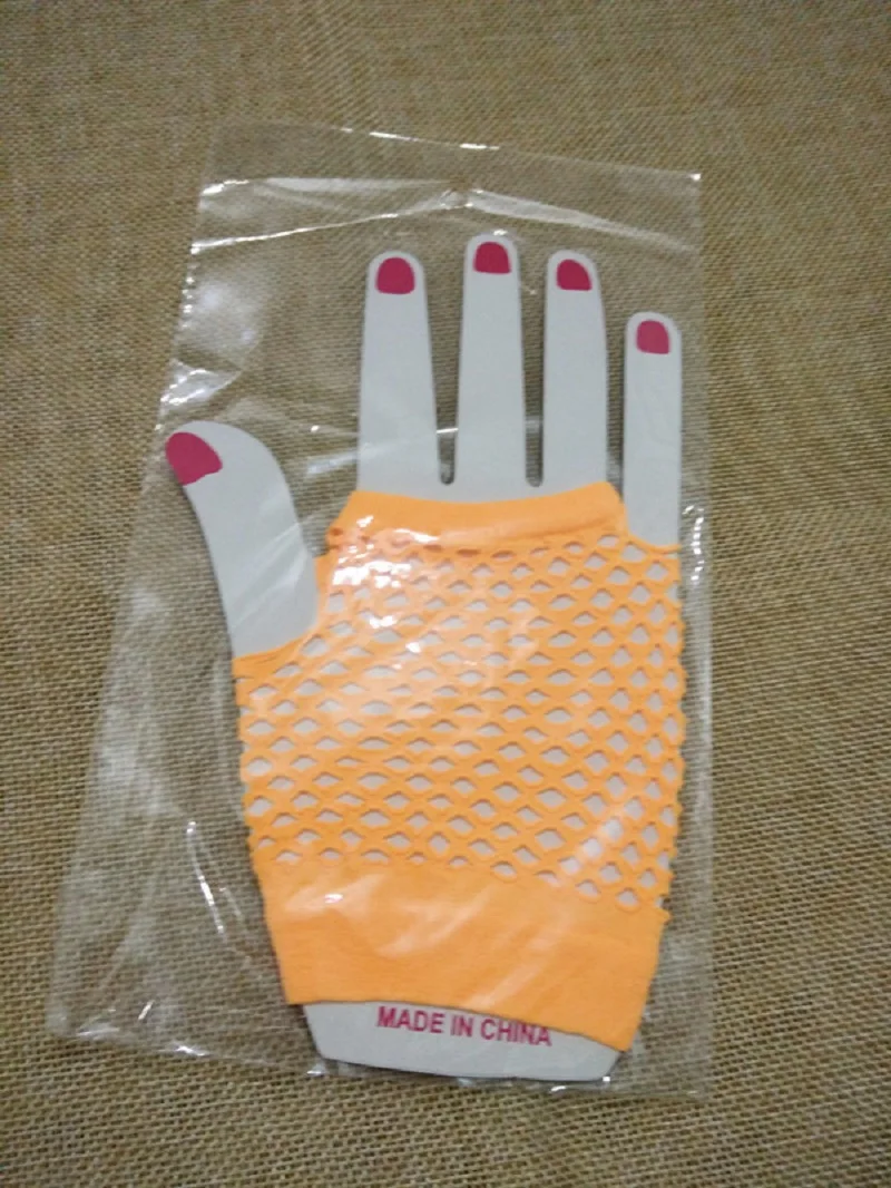 Новинка неоновые перчатки без пальцев Diva сетчатые наручные перчатки Ассорти неоновых цветов аксессуары boda ST262 - Цвет: orange
