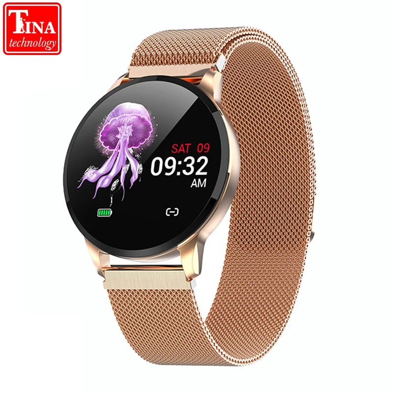 Новинка 2019 Смарт-часы для фитнеса женщин бега пульсометр Bluetooth шагомер сенсорный