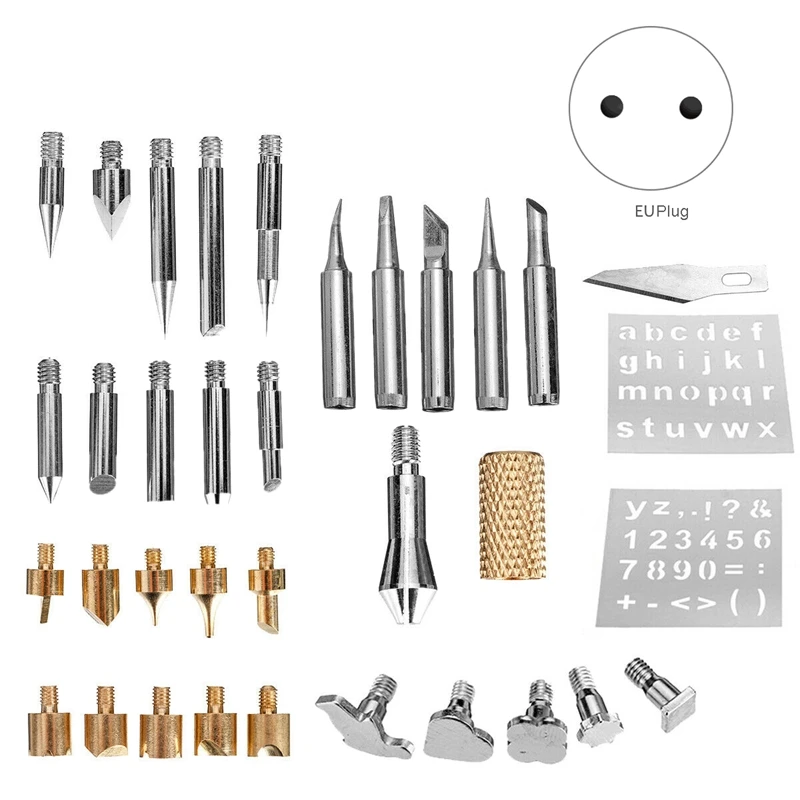 60 Вт электрическая ручка для сжигания древесины паяльник набор инструментов ЕС вилка
