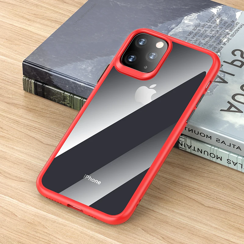 Для iPhone 11 чехол для телефона ROCK роскошный прозрачный полный защитный чехол для iPhone 11 Pro 5,8/Pro Max 6,5 Capa - Цвет: Красный