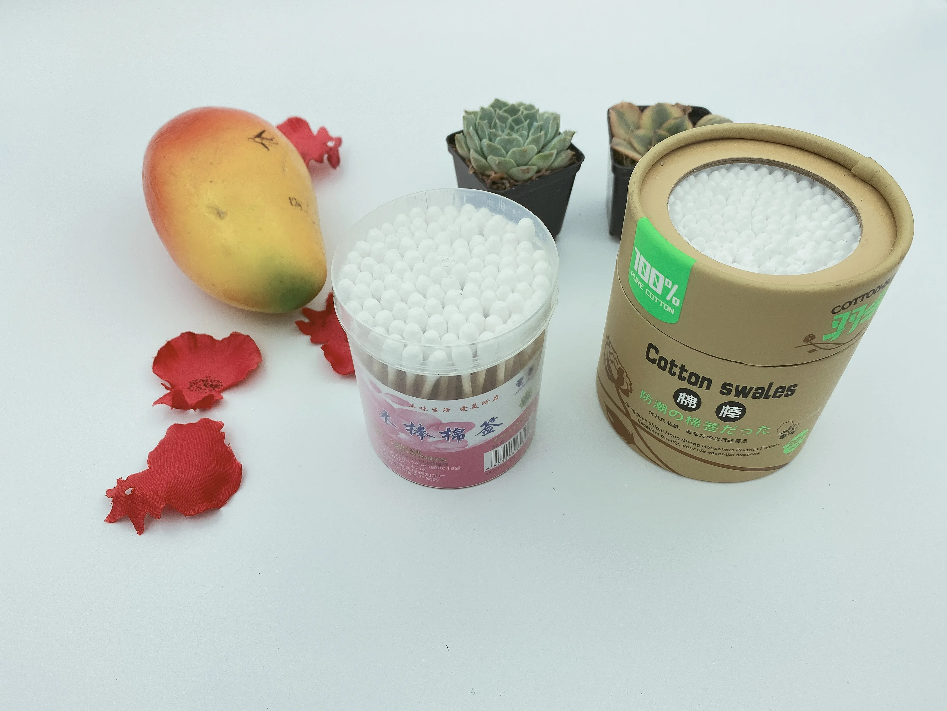 Деревянные ватные тампоны косметика с двойной головкой - Цена: 