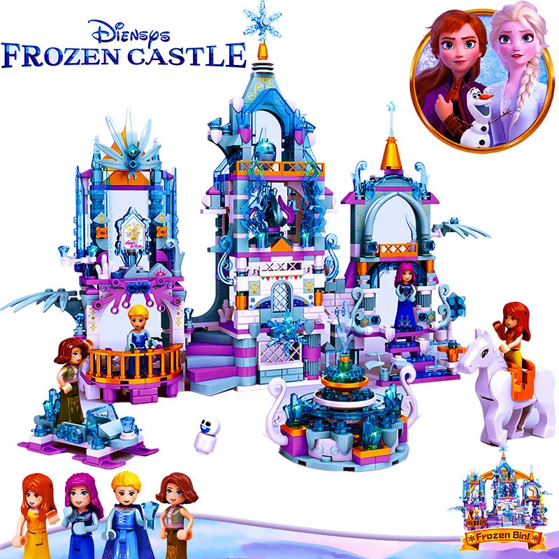 

8in1 Disney Princess Frozen 2 Castle Elsa Ice Castle Anna Stacking Building Blocks Bricks Toy Compatible With legoing lepinged