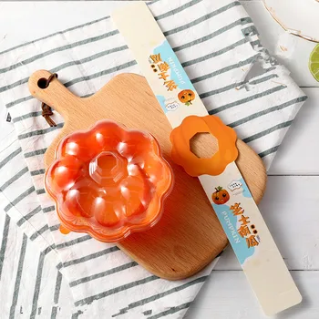 

25pcs Creative Halloween Cheese Pumpkin Cake Plastic Box Transparent Bread Pastry Box Party Favors Gift Baking Packaging Boxes