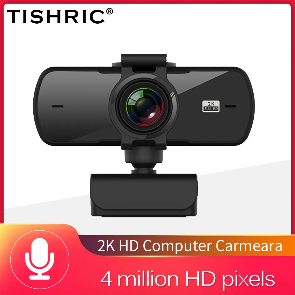Tishric PC-C5 4 Million Pixels 2K Full HD Webcam for PC Web Camera With Microphone Usb Cam For Computer Peripherals | Компьютеры и