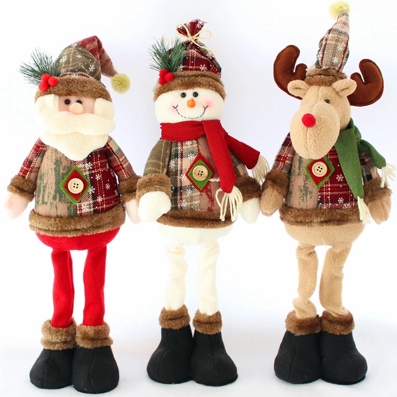 Ruizhi, детская Рождественская серия, куклы Санта-Клаус, снеговик, олень, мягкие плюшевые игрушки, украшение на окно, Детский Рождественский подарок, RZ1164