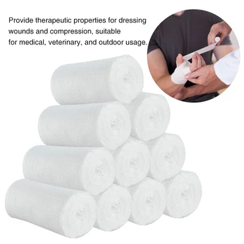 

10pcs/pack Fixation Tear Resistant Wound Dressing Medical Gauze First Aid Breathable Nursing Health Care Bandage Roll Knee Mesh