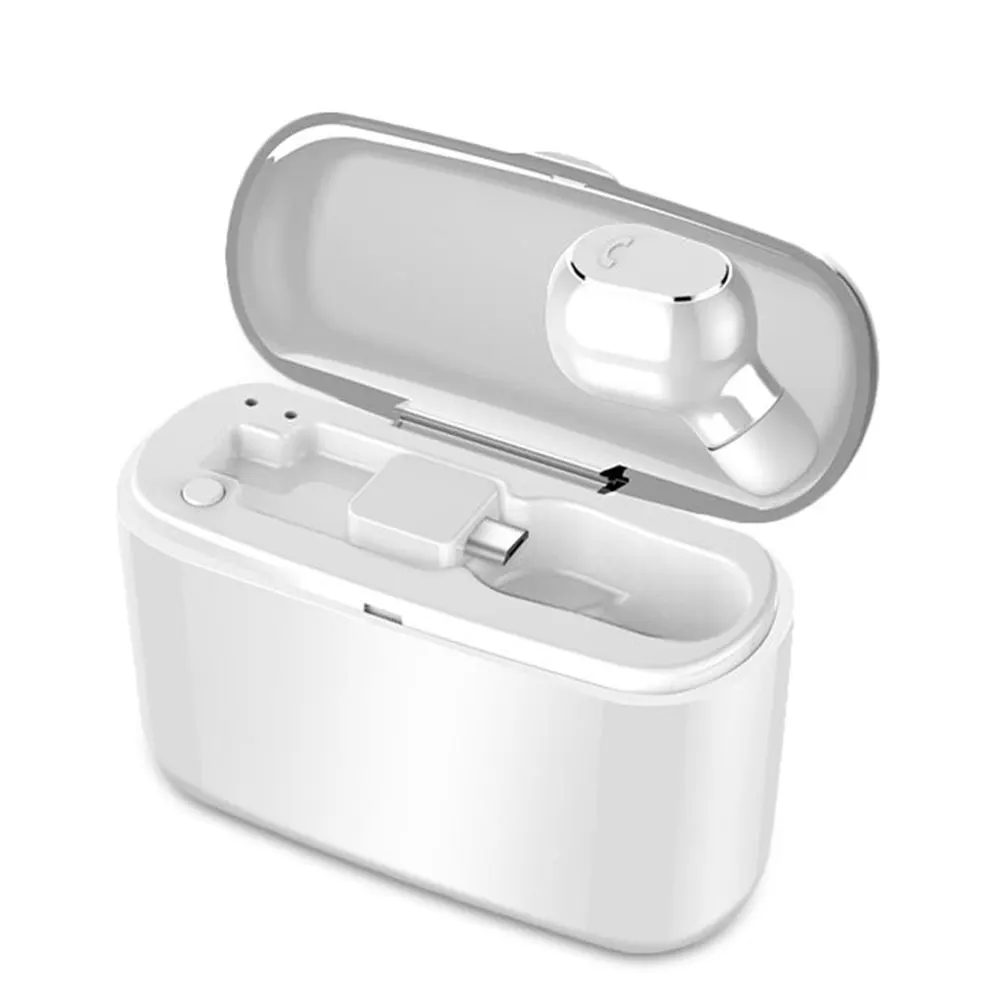 White M8 мини беспроводные Bluetooth Наушники V4.1 бас стерео один Bluetooth Handsfree наушники Встроенный микрофон с зарядным устройством для телефона - Цвет: White