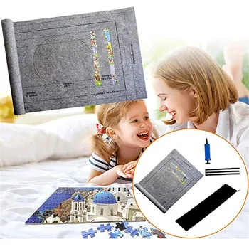 

Puzzles Mat Jigsaw Roll Felt Mat Play Mat Large For Up To 2000 Pieces Puzzle Accessories Portable Travel Crawling Mat Baby Toys