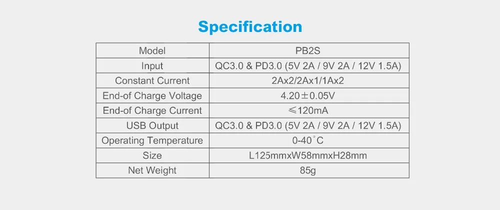 XTAR Мощность банк ЖК-дисплей USB Зарядное устройство QC3.0 Тип-C вход PB2S для 18700 20700 21700 18650 Батарея/только PB2 Батарея Зарядное устройство для 18650