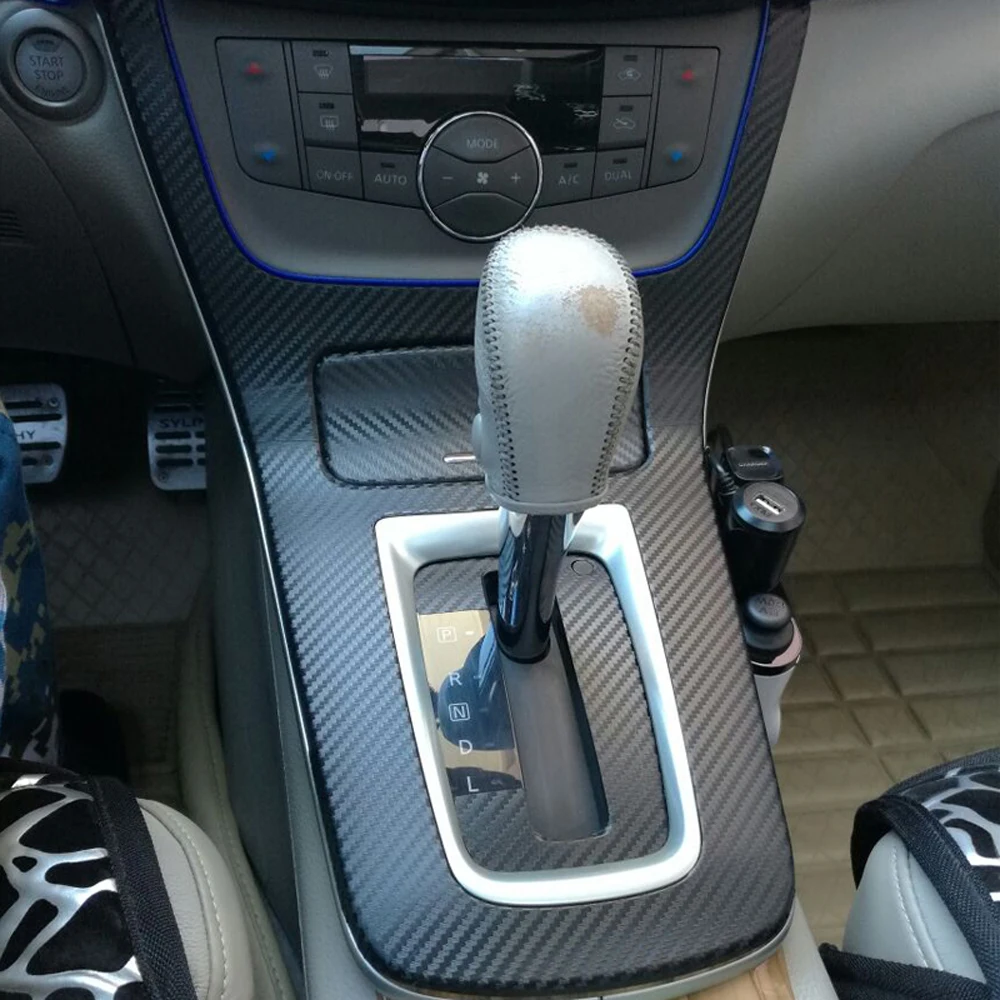 Для Nissan sentra Sylphy 2012- внутренняя Центральная панель управления дверная ручка наклейки из углеродного волокна наклейки аксессуары для автомобиля