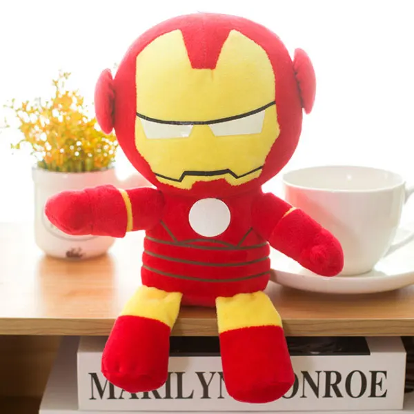 25 см Marvel Мстители 4 супергерой все сотрудники плюшевые игрушки куклы Капитан Америка, Железный человек Человек-паук Локи плюшевые мягкие игрушки - Цвет: Iron Man B