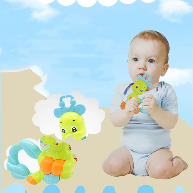 WARMOM Safe Baby Teether Toy Cartoon Animal Musical Toy Smart Early Education Children Toy Deer Elephant Shape ABS Safe Material