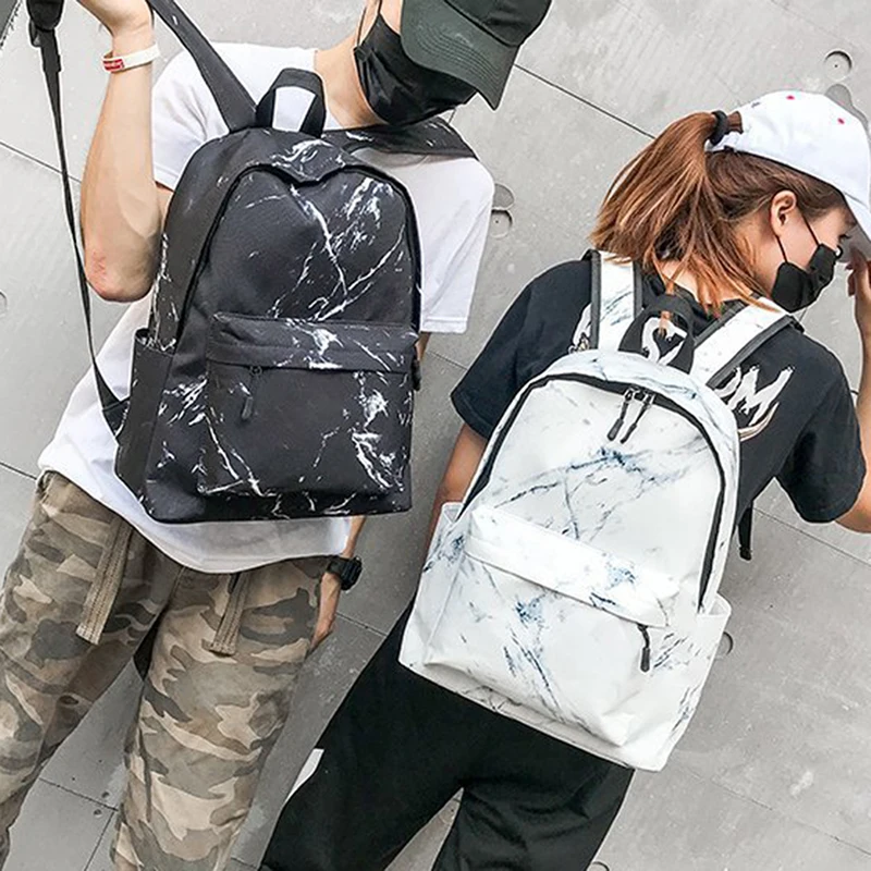 

Women Canvas Backpack for Teenagers Girls Large Capacity Bags Marbling Backpacks Female Rucksack School Bag