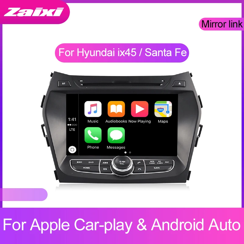 ZaiXi 2 DIN Автомобильный мультимедийный плеер для hyundai ix45/Santa Fe 2012~ Android сенсорный экран Bluetooth gps WiFi навигатор плеер
