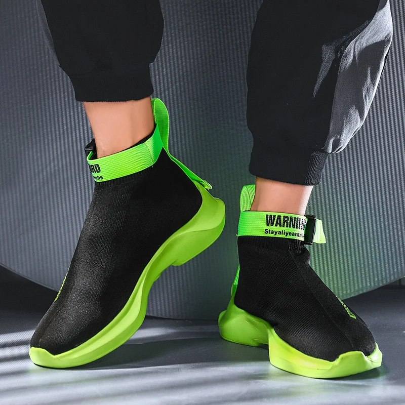 Мужская повседневная обувь теннисные высокие носки дышащие красовки люксовый бренд для улицы и досуга светильник кроссовки мужские chaussure homme
