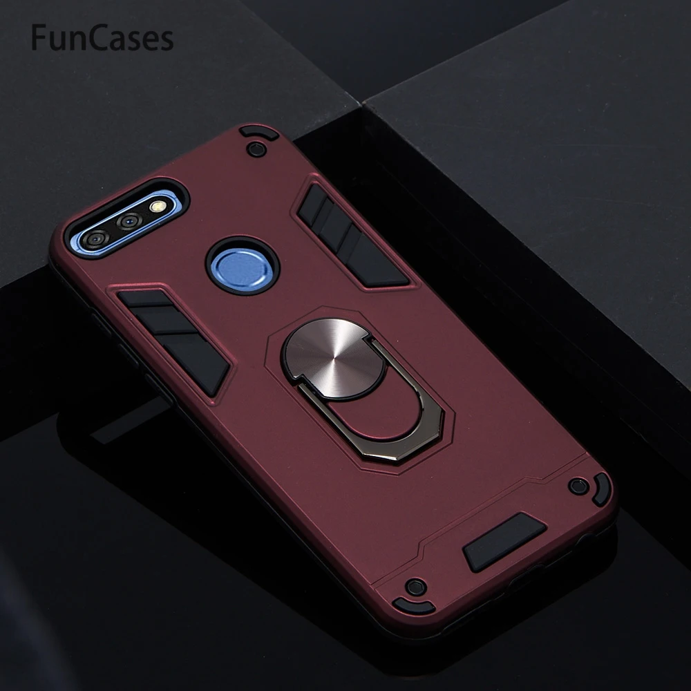 Mobil Dudukan Silikon Case untuk Huawei Kehormatan 7C Telepon Aksesori Csse Huawei Nikmati 8 Nova 2 Lite Y7 Perdana 2018 5.99