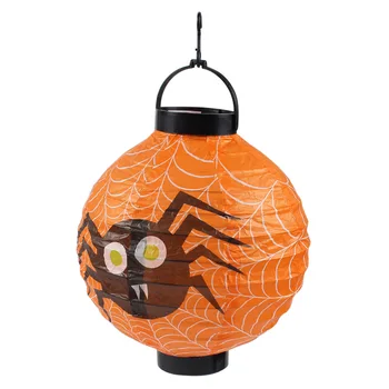 

Halloween Props Paper Lantern Foldable LED Lamp Hanging Home Decor Spider/Bat/Skull/Castle Light Halloween Decoration Lantern